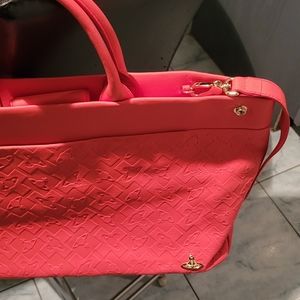 Vivienne Westwood coral leather bag made in Italy